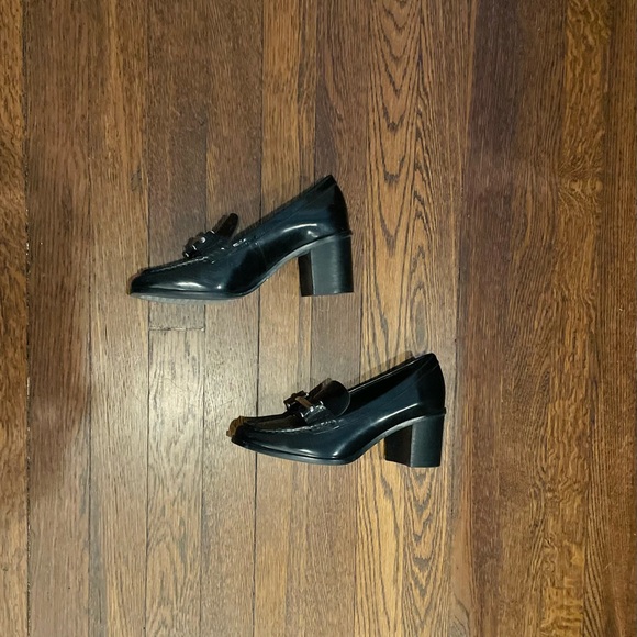 Lauren Ralph Lauren  Dalena Black patent leather heeled Loafers Neutral Sz.6 - Picture 4 of 4